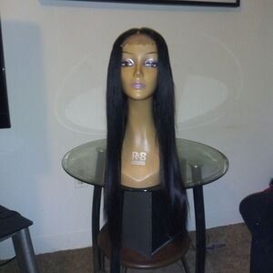 Black Straight Lace Front Wig – Long Sleek Style